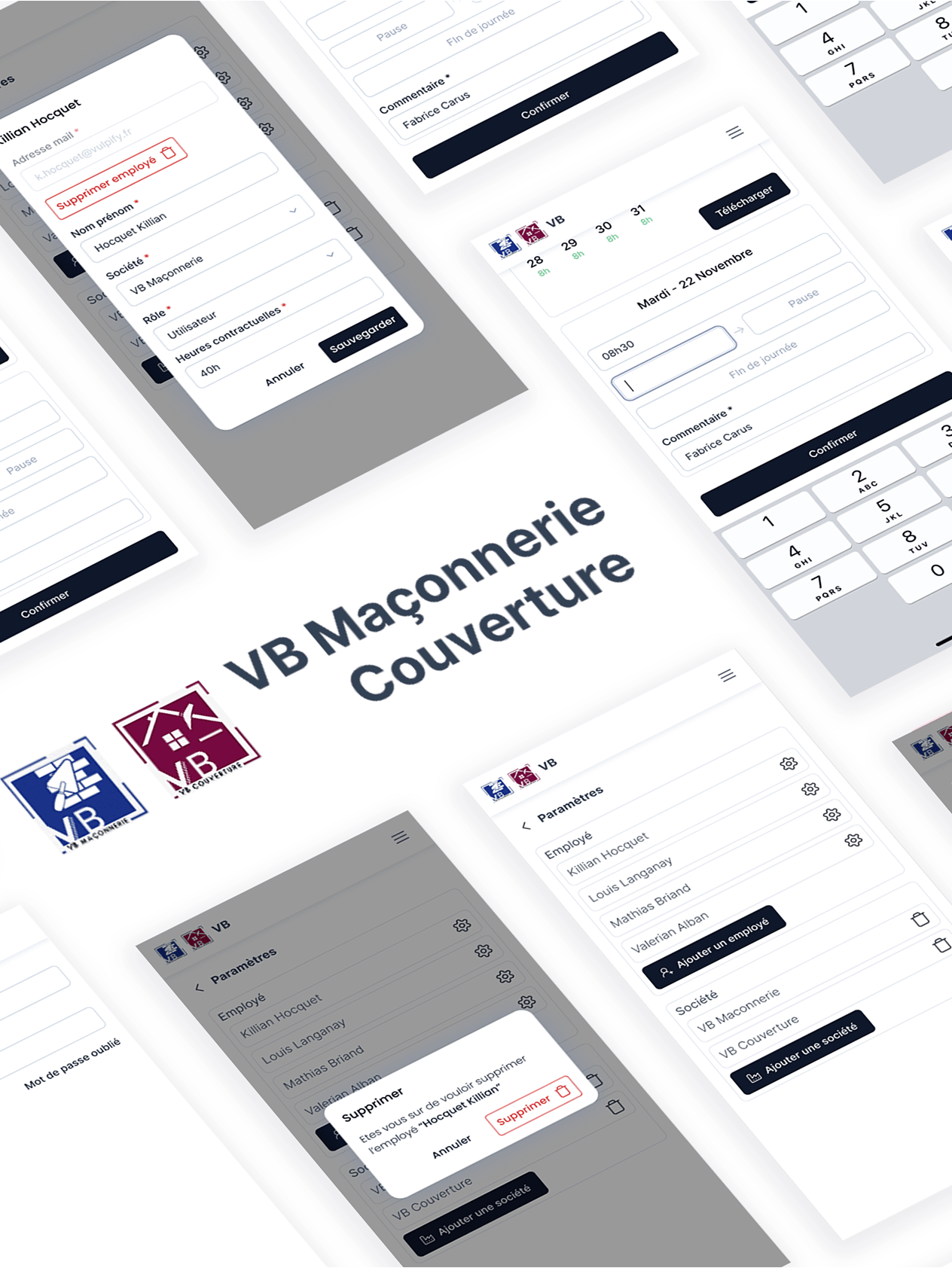 Pointeuse numérique · VB Maçonnerie